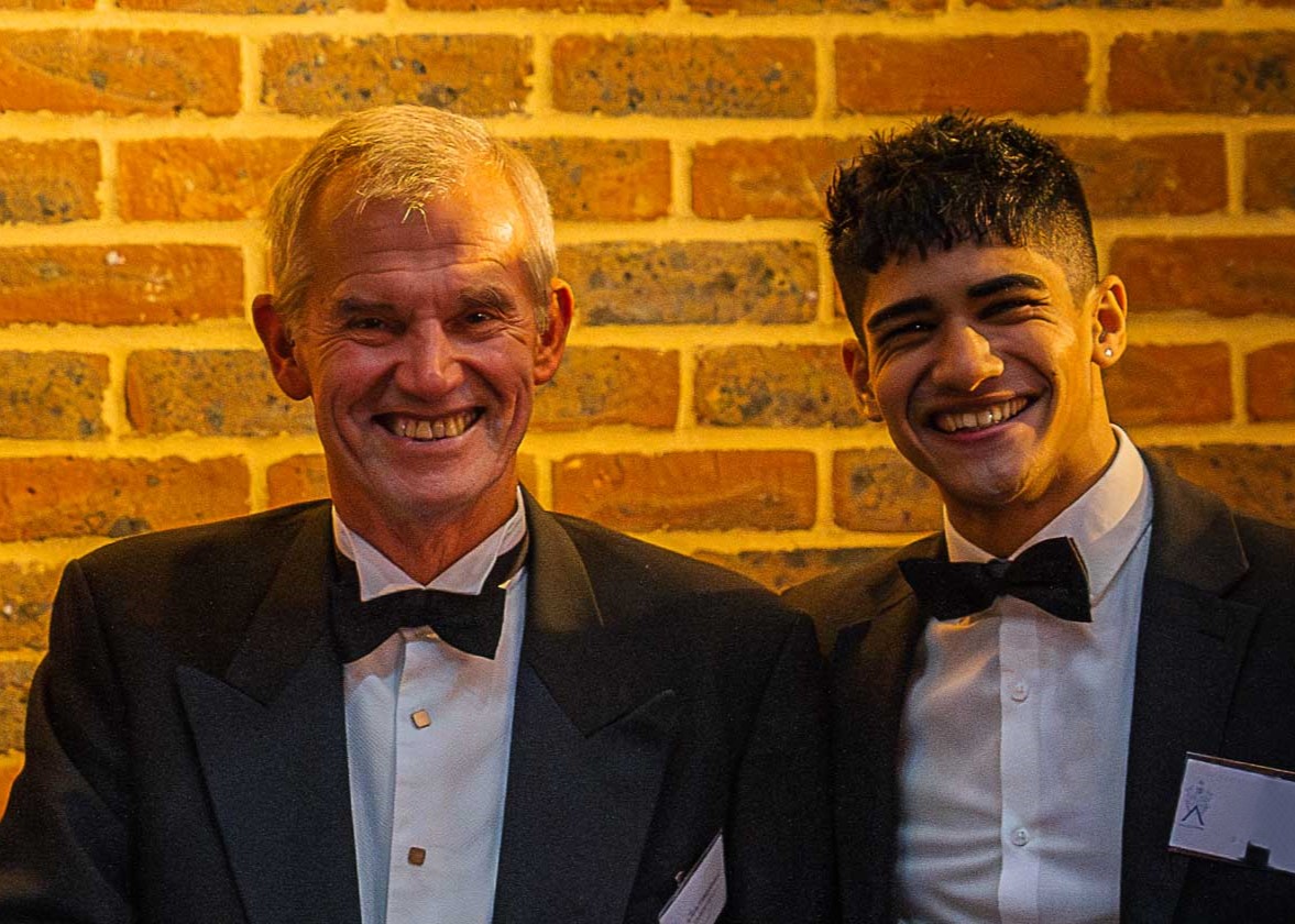 Chris Heayberd on the left with Alleyn's School Captain Raphael on the right