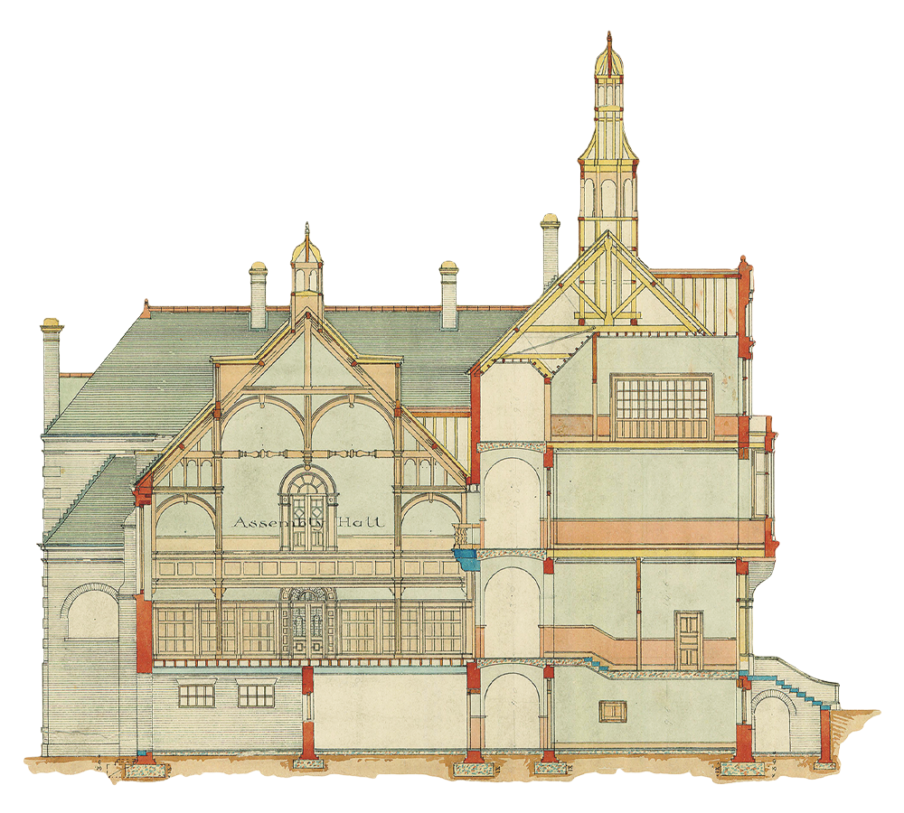 Early drawing of Alleyn's school.