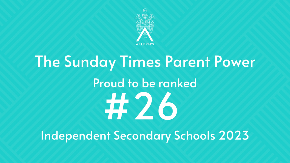 Alleyn's Ranked #26 in Sunday Times Parent Power Tables